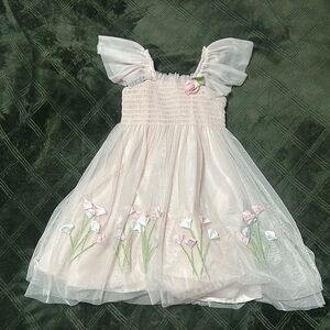 Elegant Pink Floral Kids Dress